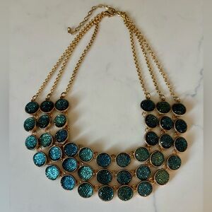 Elegant Gold and Blue Statement Necklace